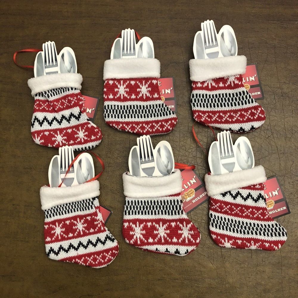 Cracker Barrel Just Chillin Silverware Holders/Ornaments (6) NWT
